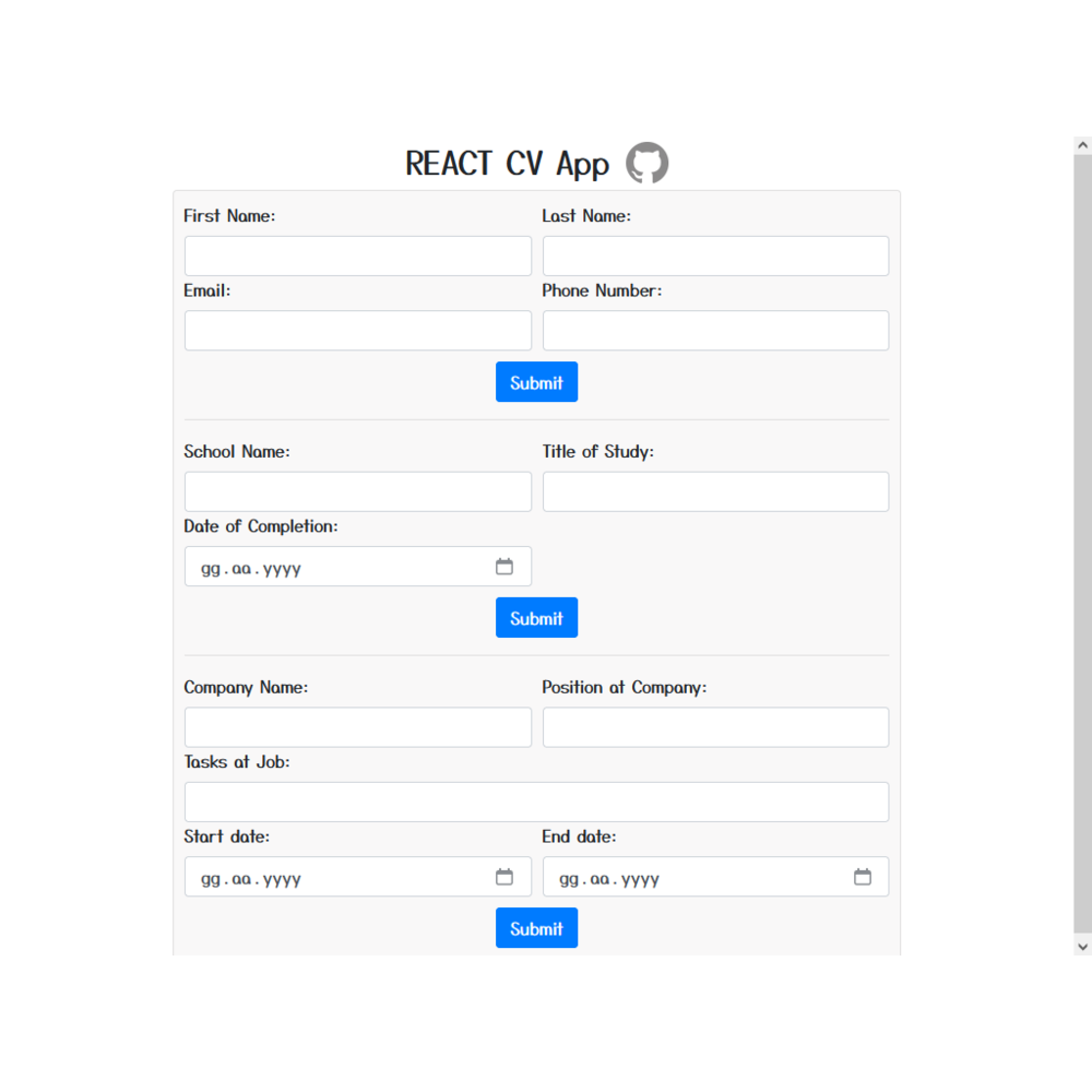  REACT CV App 