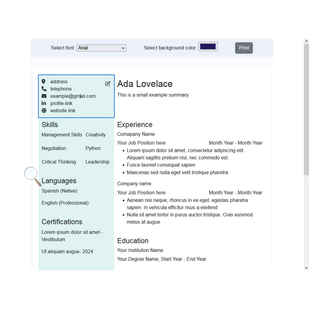  CV Editor