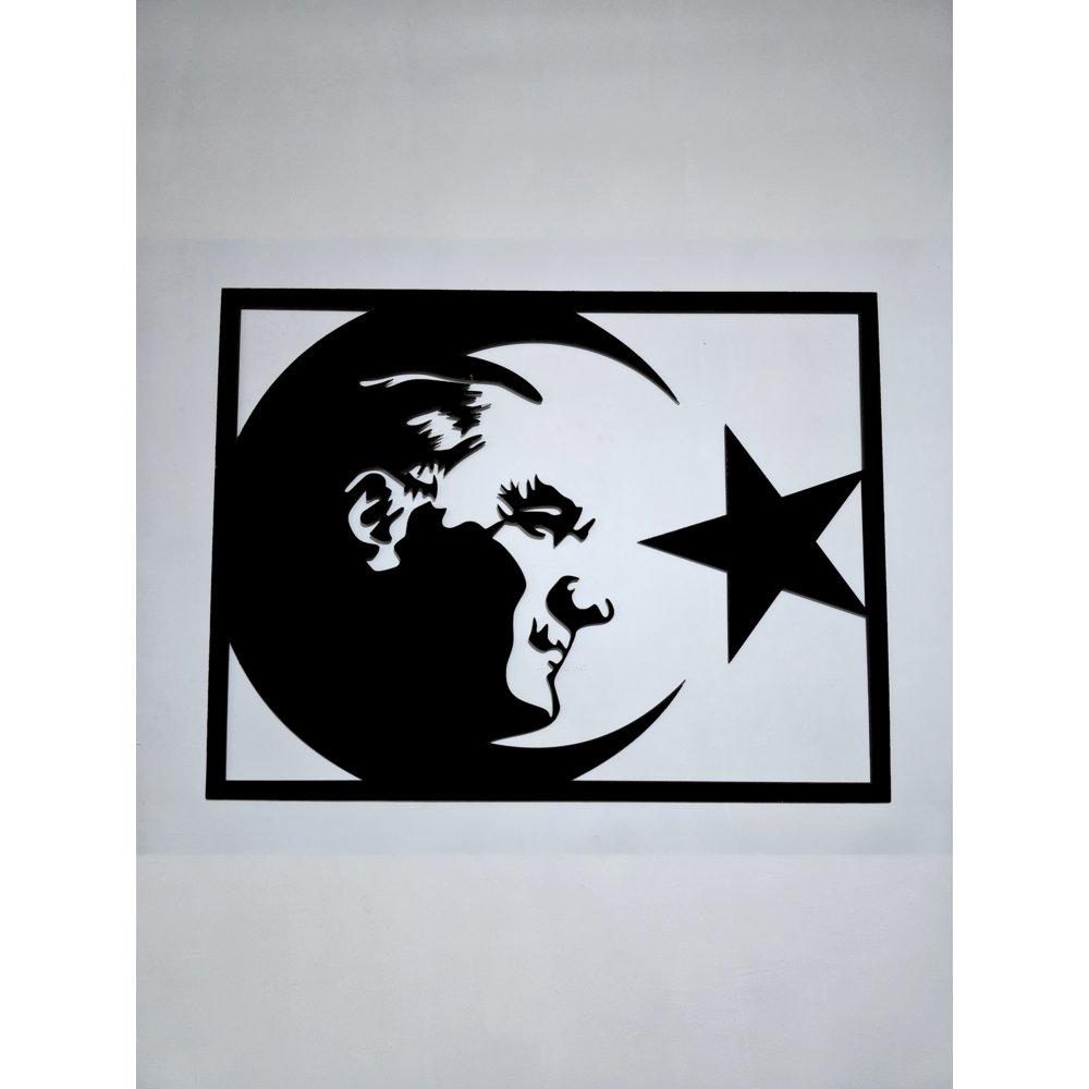 A-007 | Ay Yıldız Atatürk Dekoratif Tablo 100x76