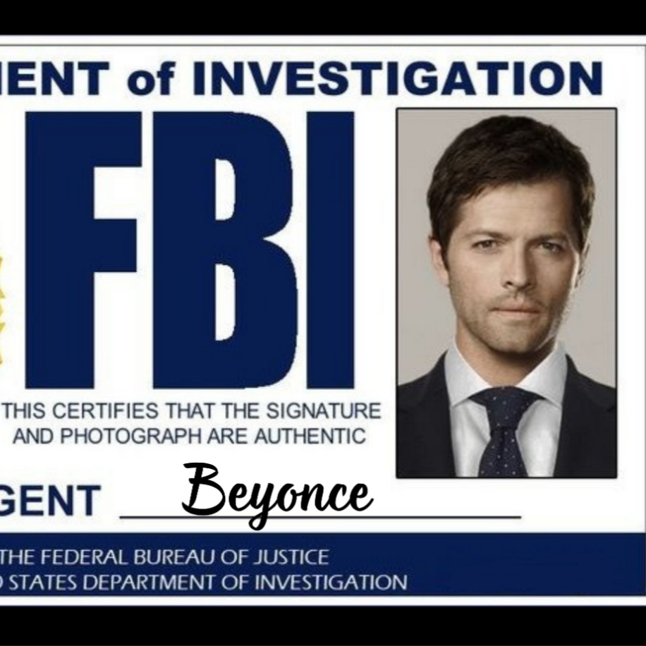 Castiel (Agent Beyonce) | Fbi Kart | Sert Plastik | Juan Wear