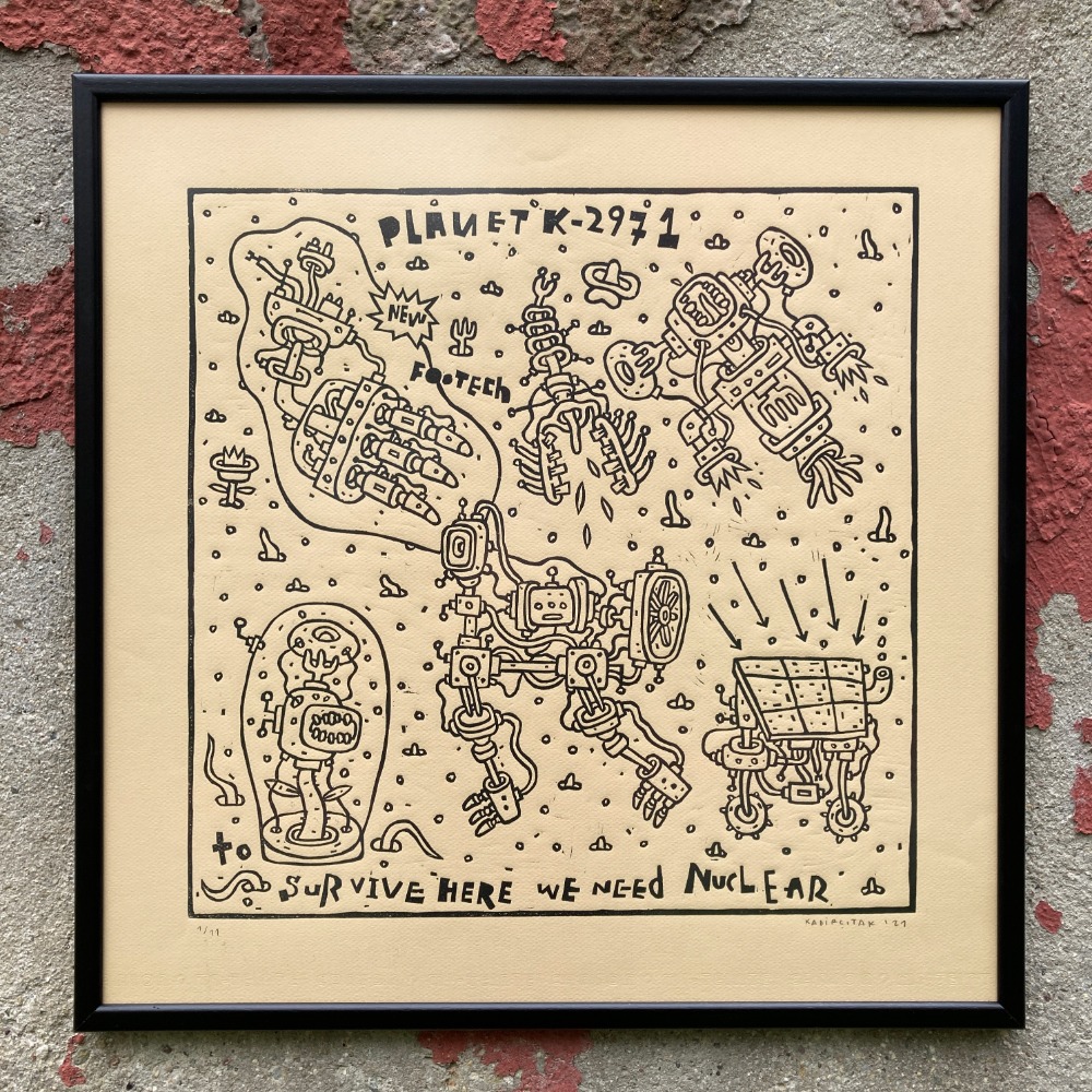 Planet K-2971, Linocut Print, Edition of 11