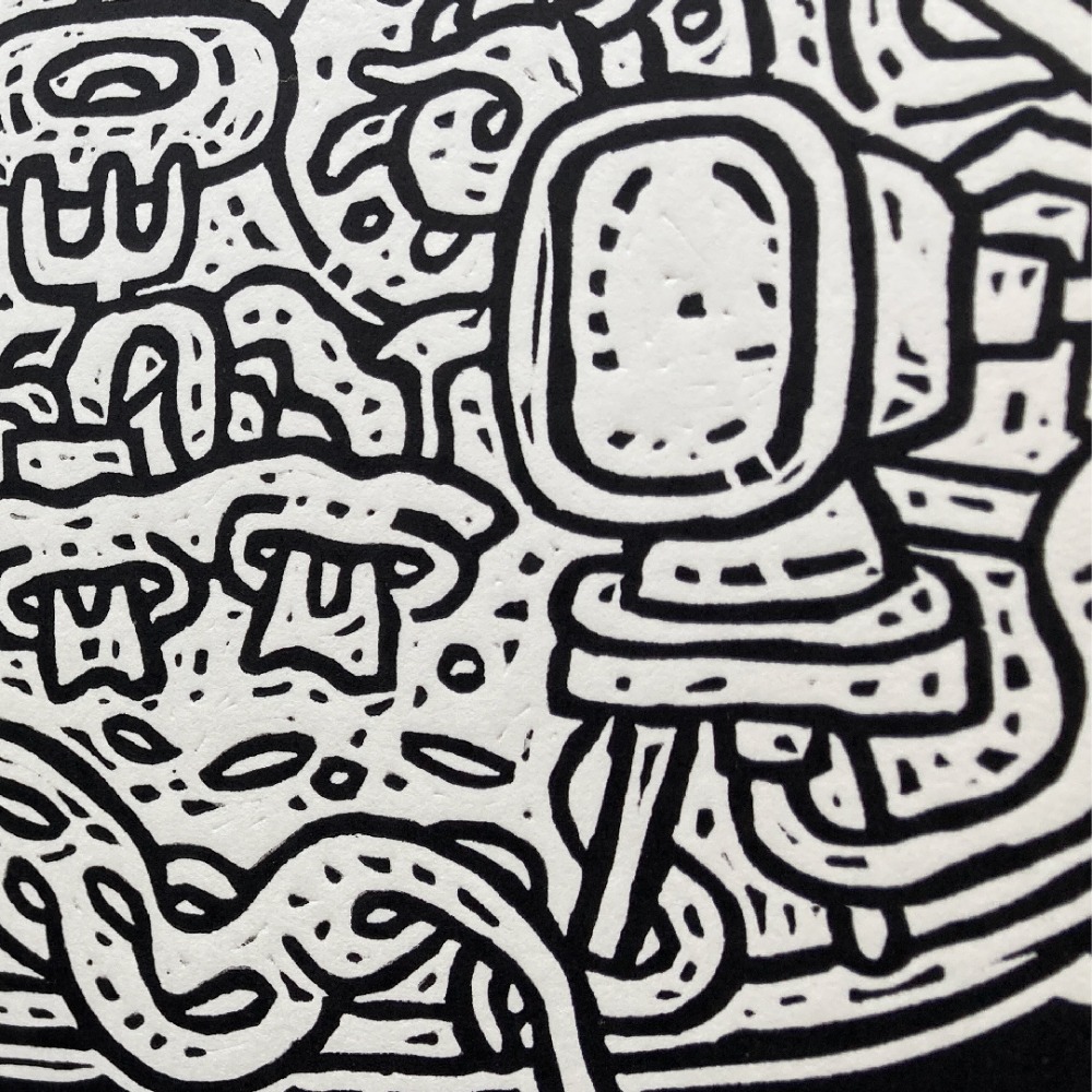 Submarine, Linocut print - Edition of 16