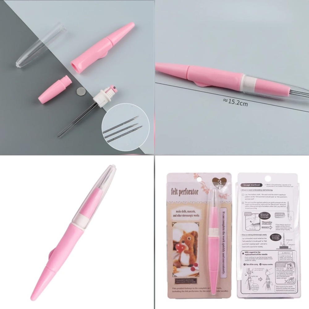 3'lü Keçe İğneleme Kalemi (Pembe)