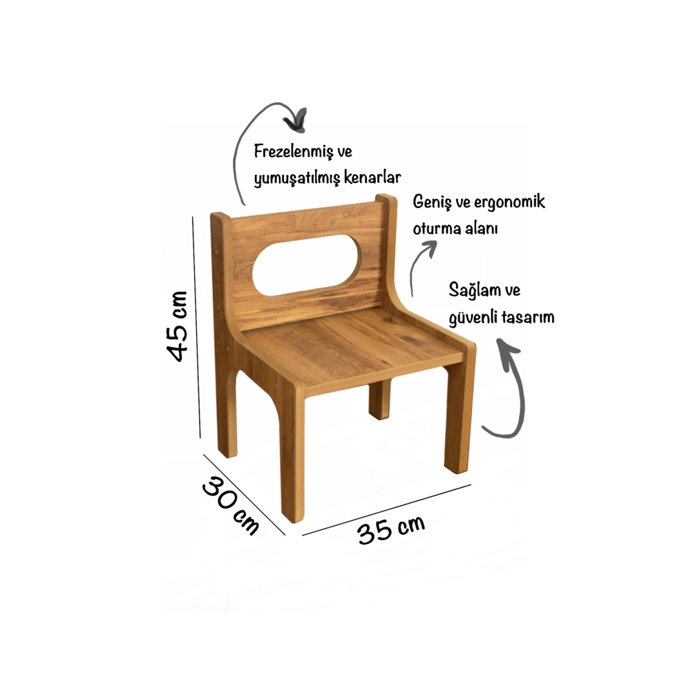 Çocuk Aktivite Masası ve Sandalyesi (1 Adet) / Montessori Desk and Chair