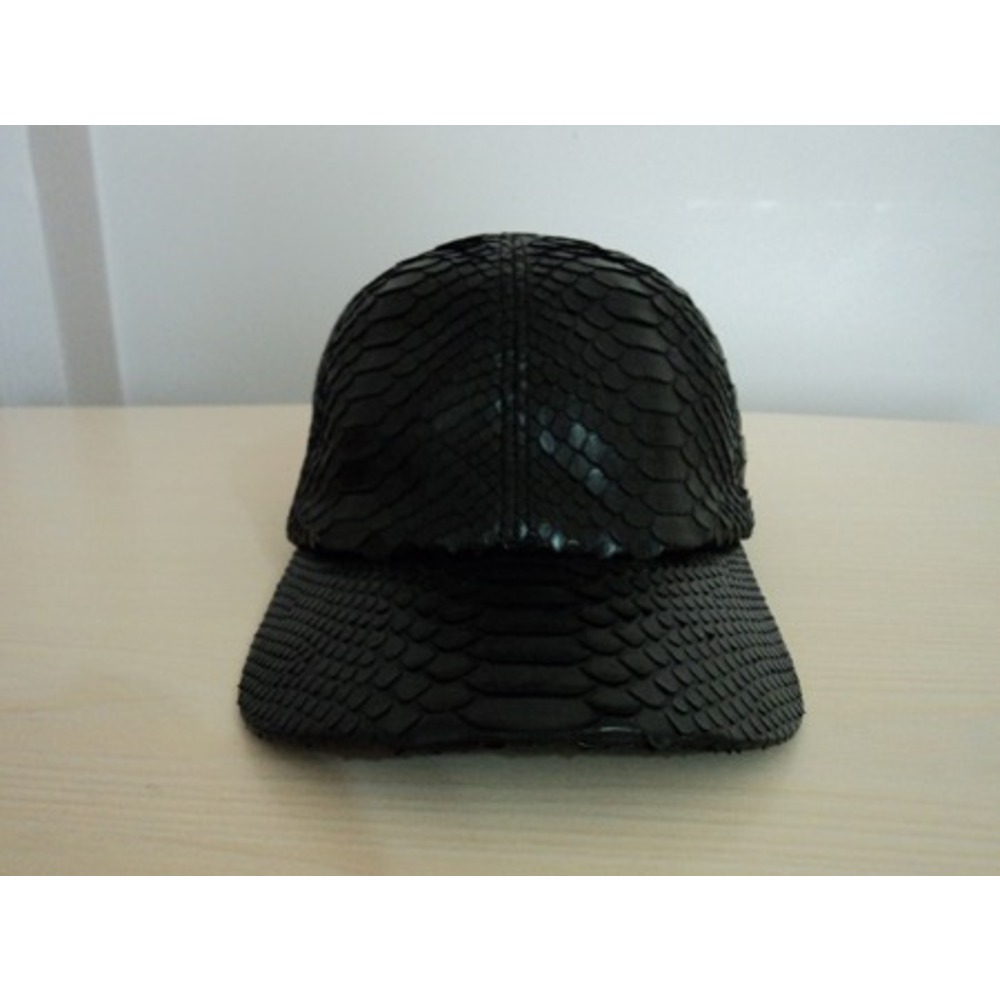 Black Genuine Python Snake Skin Leather Hat Cap Adjustable Baseball Snakeskin Natural Real