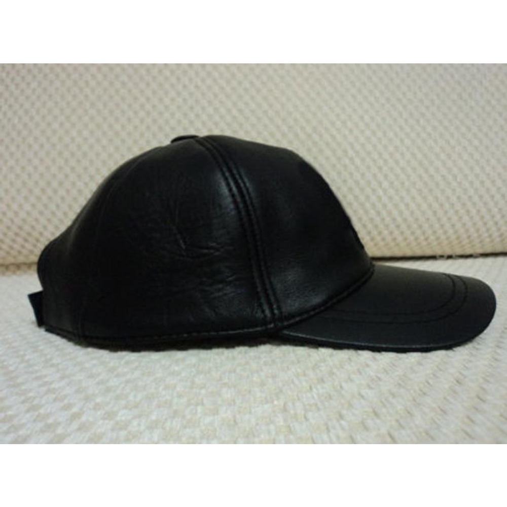 Porsche Patched Black Leather Hat Cap Adjustable Baseball with Embroidery Badge Logo Emblem 