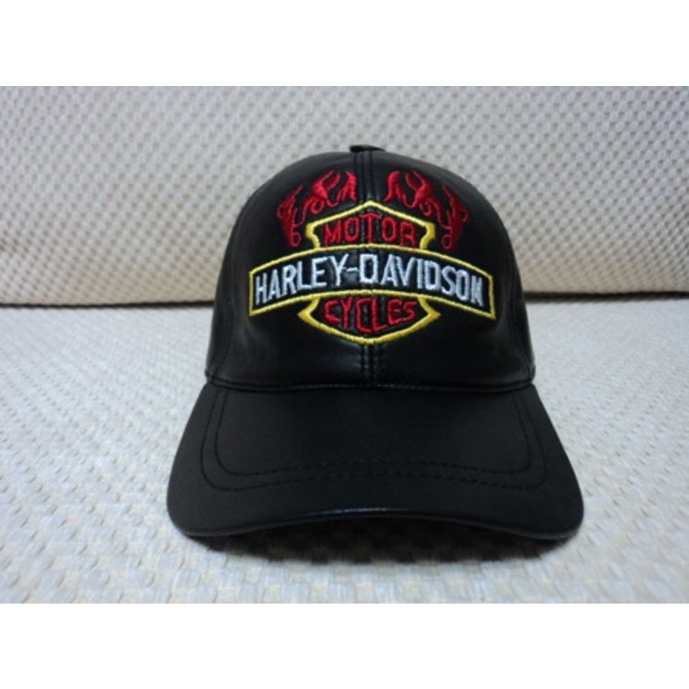 2 Black Leather Hat Cap Baseball Porsche Ferrari Harley Davidson Audi Mercedes Opel Jaguar Bmw