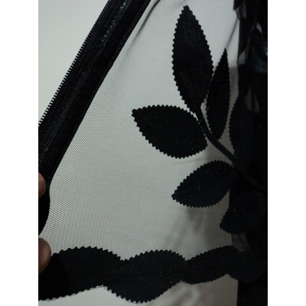 V Neck Blue Leather Leaf Women Jacket [Design 10]