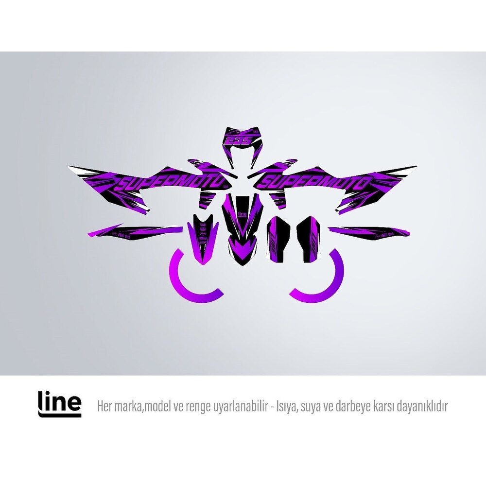 Purple Design Sticker Line Line Design Sticker Kit - Purple Black - PunkPurple #PB0001 | Line Design
