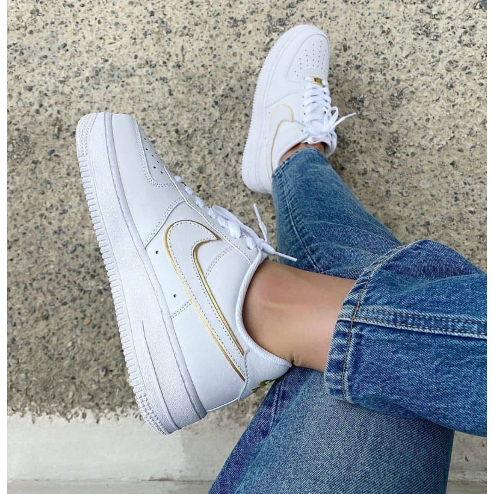 Nike Air Force 1 Low Icon Clash White Metallic Gold 1