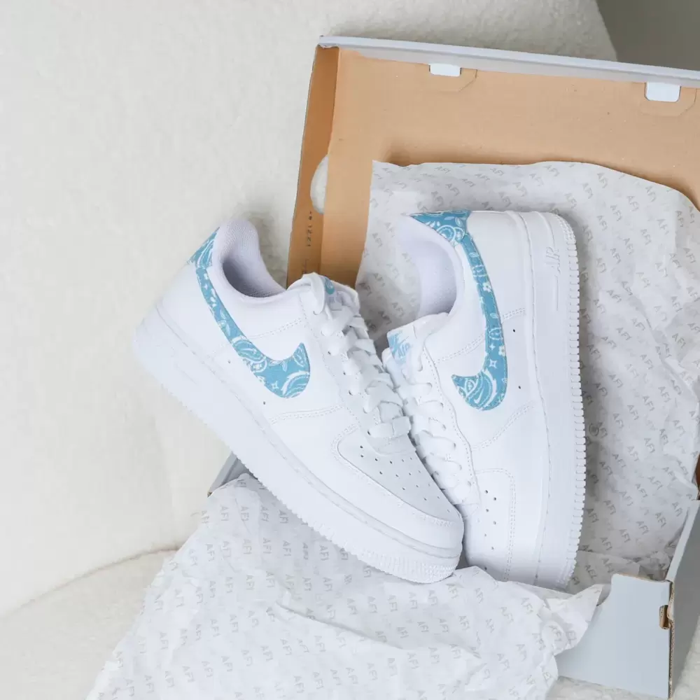 Nike Air Force 1 Low Paisley White Blue 1