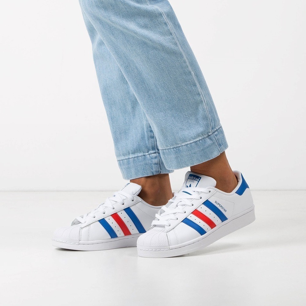Adidas Superstar White Blue Red 1