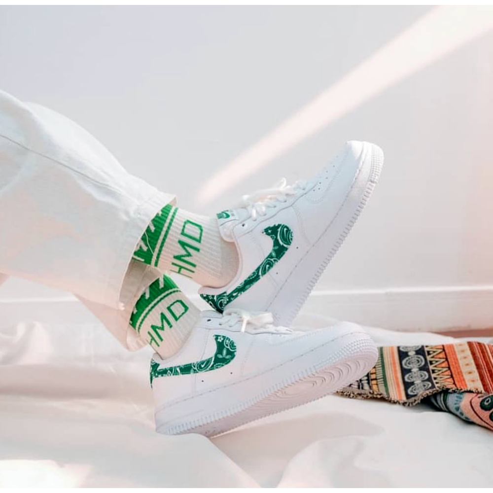 Nike Air Force 1 Low Paisley White Green 1
