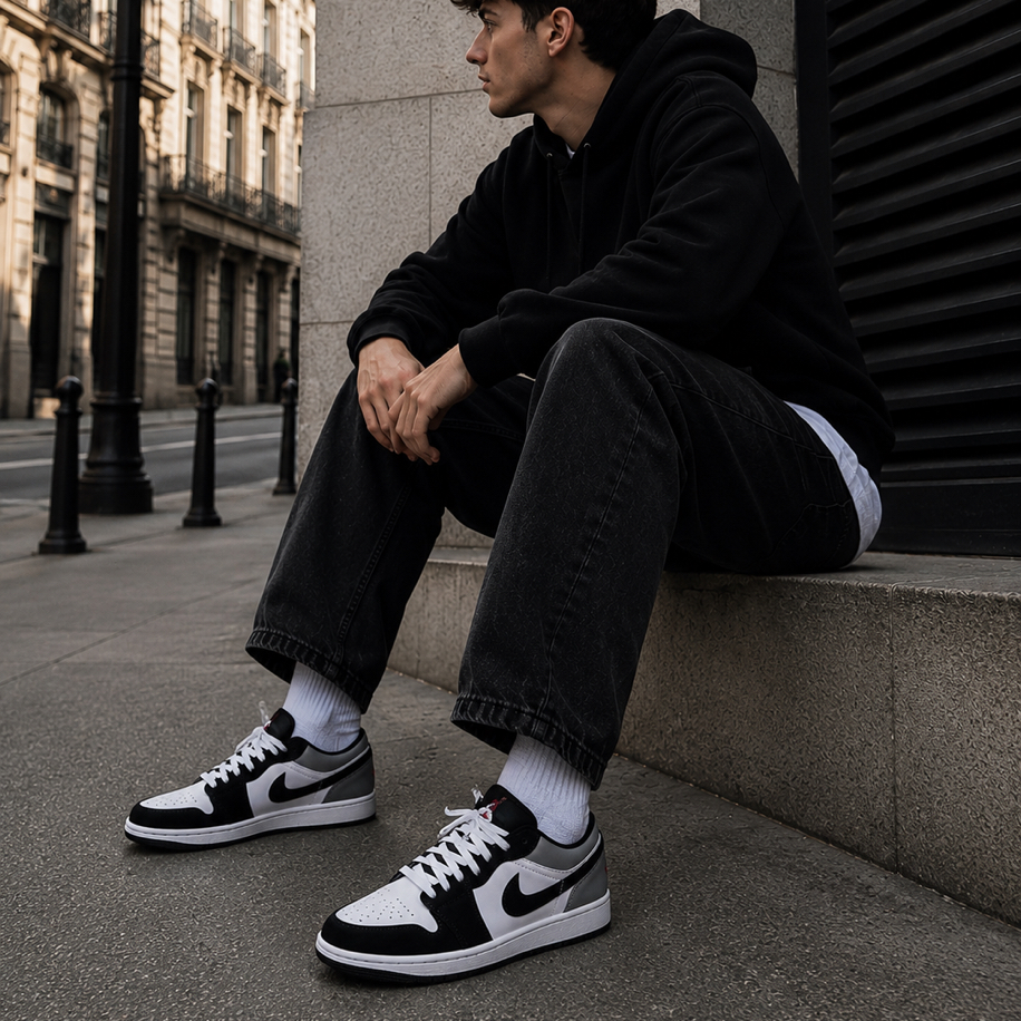 Nike Air Jordan 1 Low Black Matte Silver 1