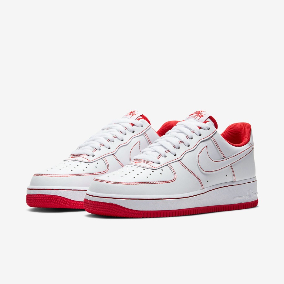 Nike Air Force 1 07 Low Stitch White University Red 1