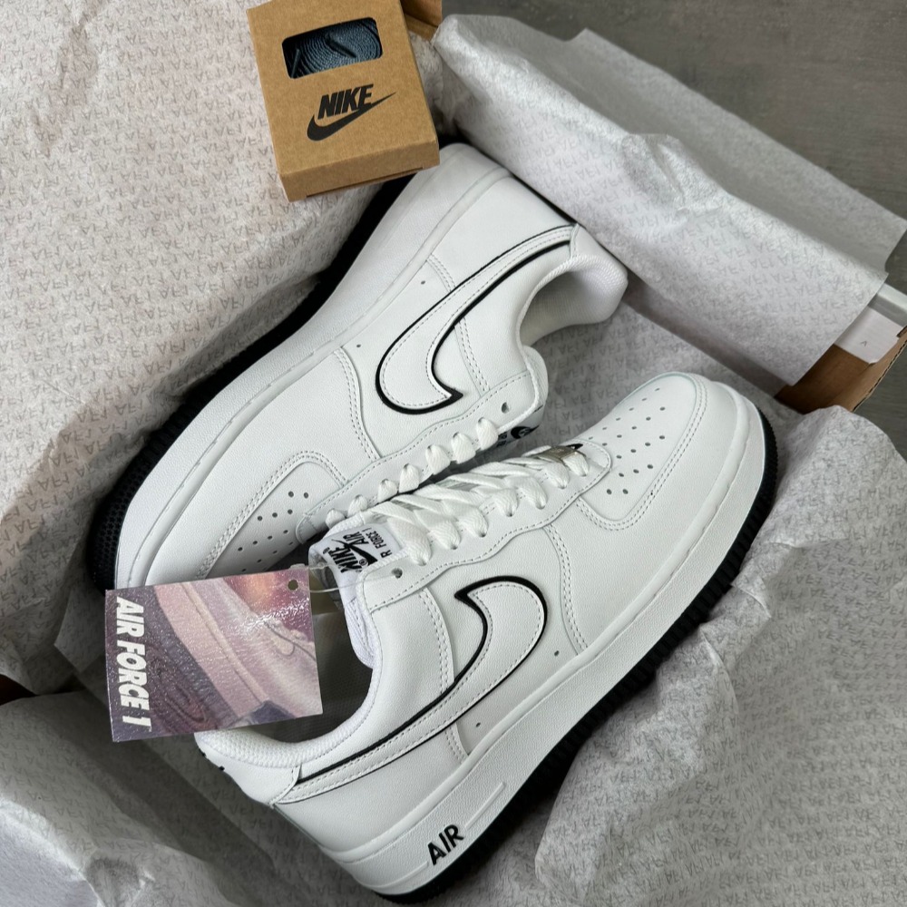 Nike Air Force 1 '07 Low White Black Outline Swoosh 1