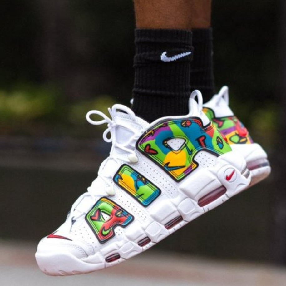 Nike Air More Uptempo Peace Love White Multicolor 1