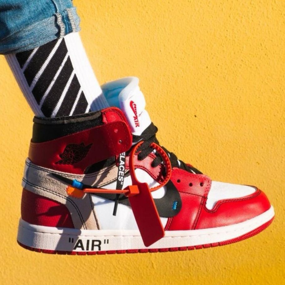 Nike Air Jordan 1 Mid OFF White Red 1