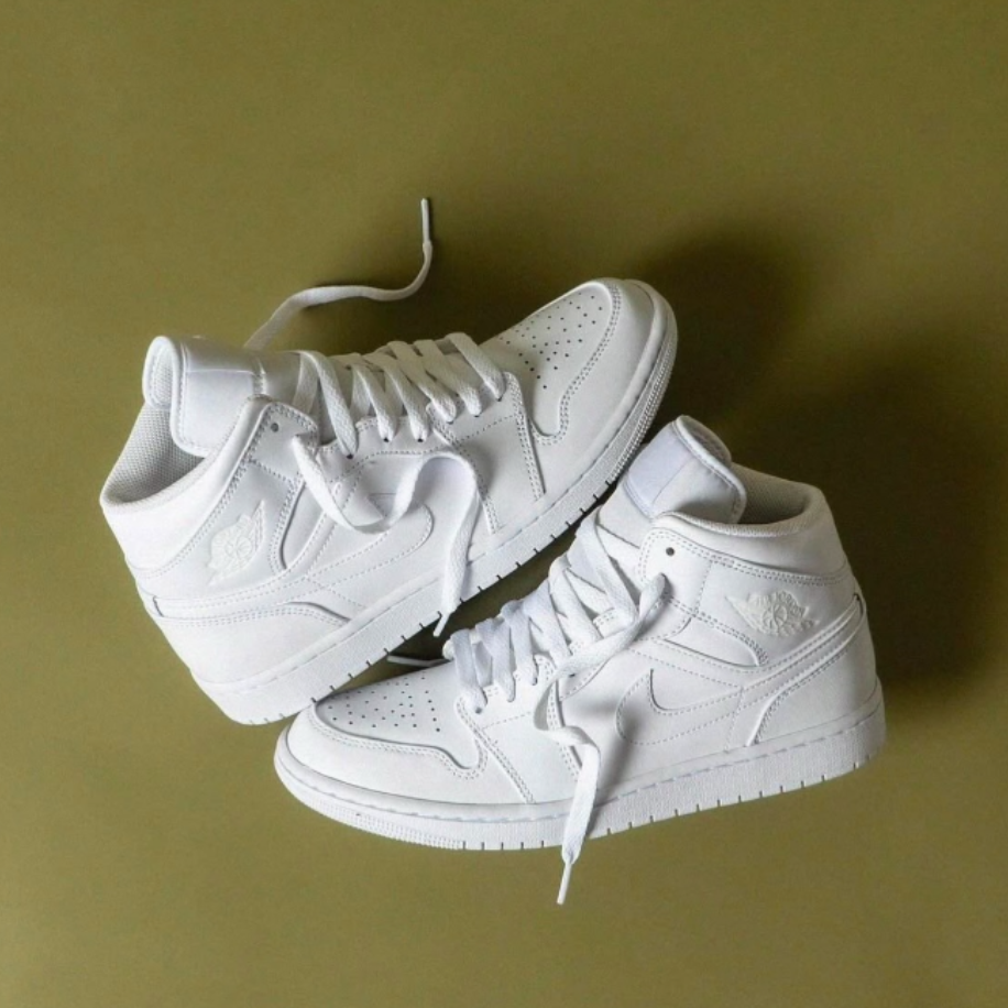 Nike Air Jordan 1 Mid Triple White 1