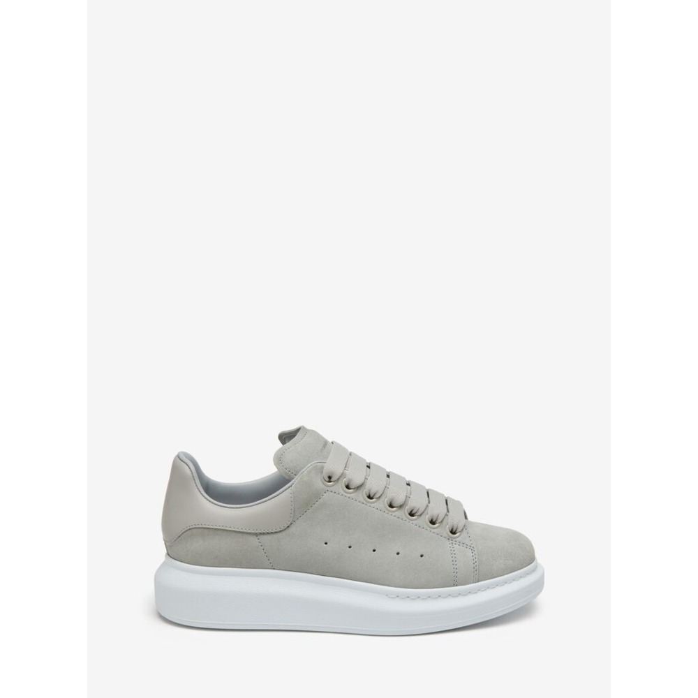 Alexander McQueen Oversized Gri Logolu Kadın Erkek Deri Sneaker