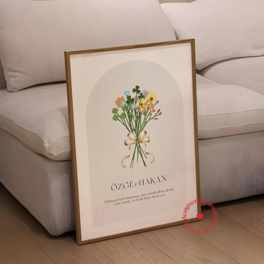 Çiçek Dili Posteri | Kişiye Özel Poster