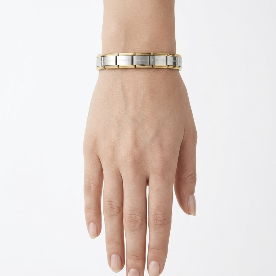 Çelik Silver Gold Nomination Unisex Bileklik