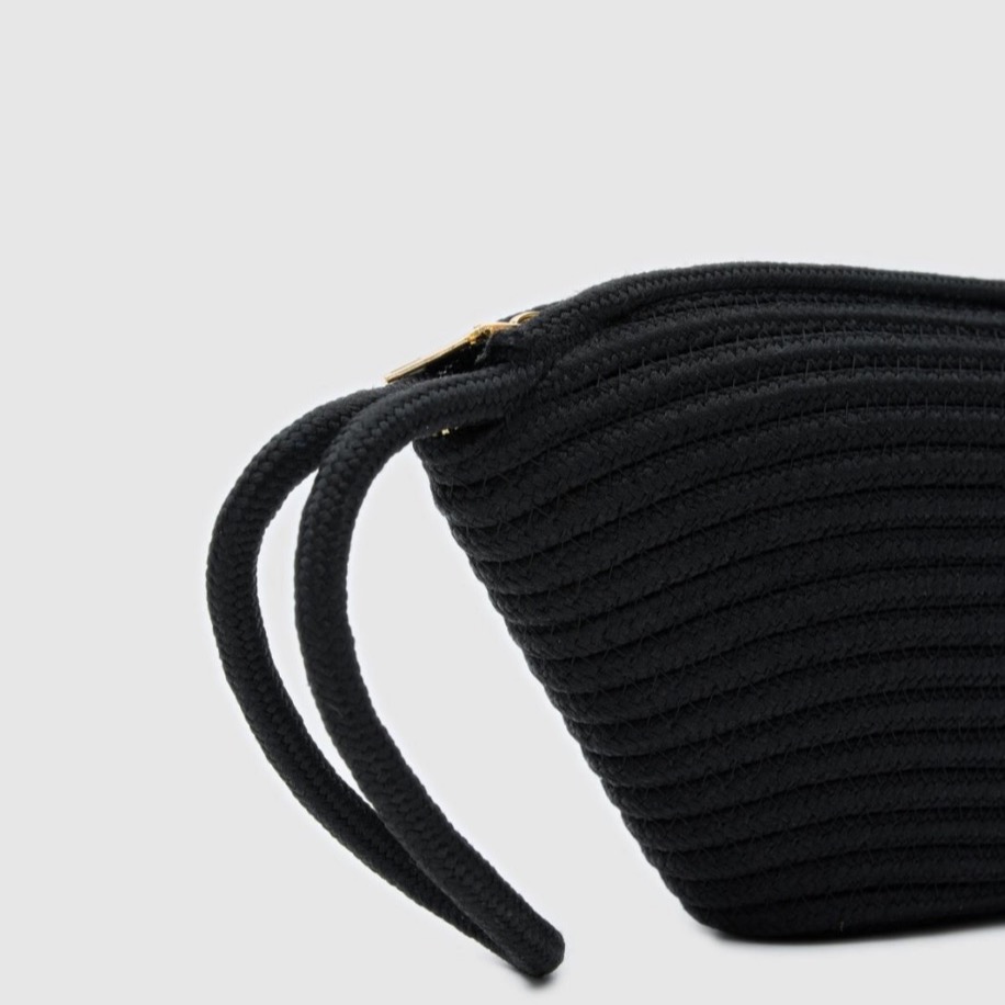 Handmade Hasır Clutch Çanta Siyah