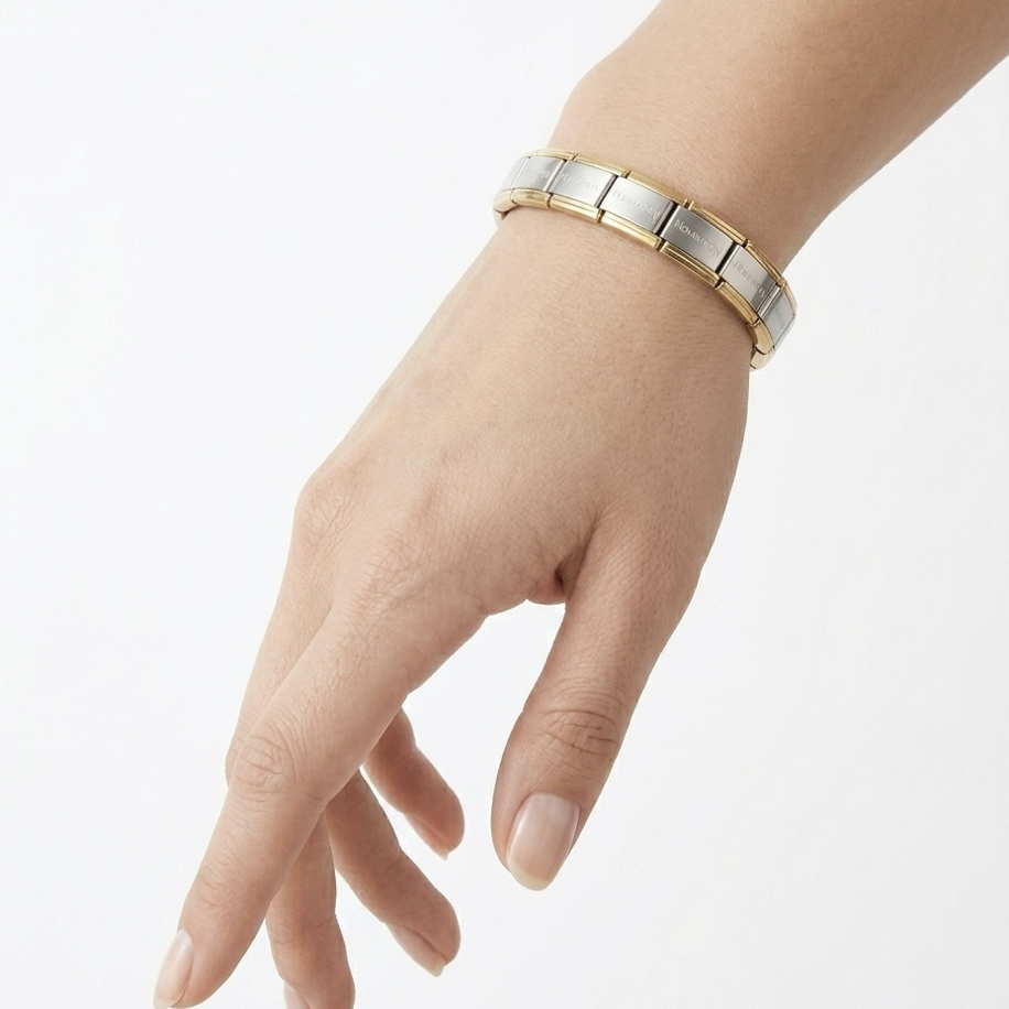 Çelik Silver Gold Nomination Unisex Bileklik