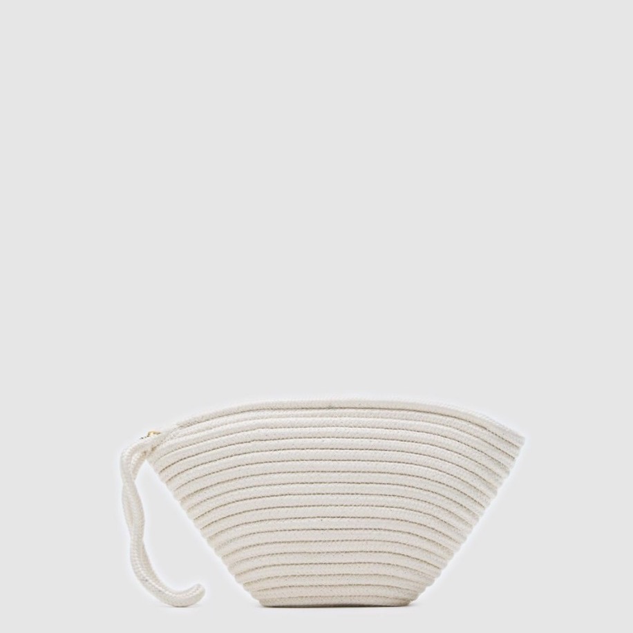 Handmade Hasır Clutch Çanta Krem