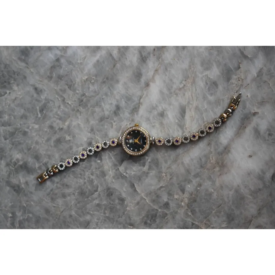 Bella Rosa Blue Oval Taşlı Gold Detaylı Kadın Saat