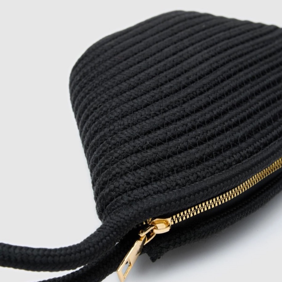 Handmade Hasır Clutch Çanta Siyah