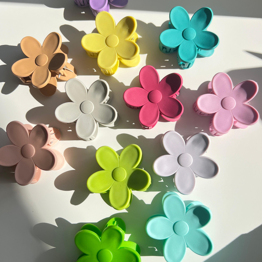 Yeşil Flower Clips Saç Tokası