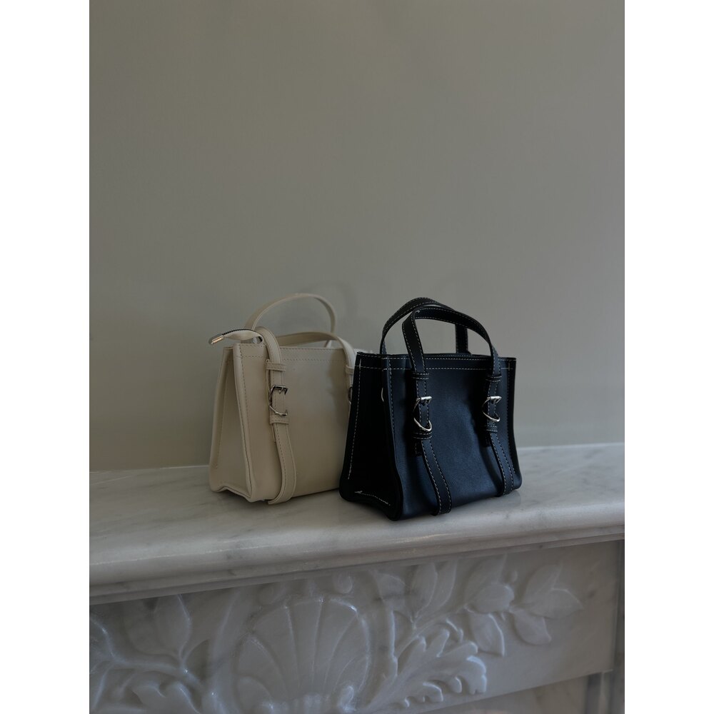 Ivy | Krem Dikiş Detaylı Tote Çanta