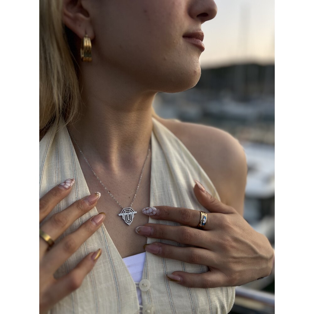 Çelik | Silver Badge Kolye