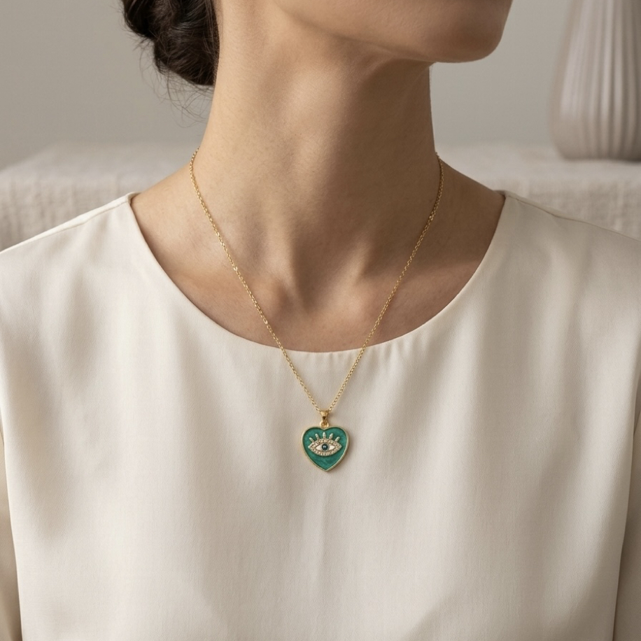 Çelik | Gold Ocean Eye Kolye