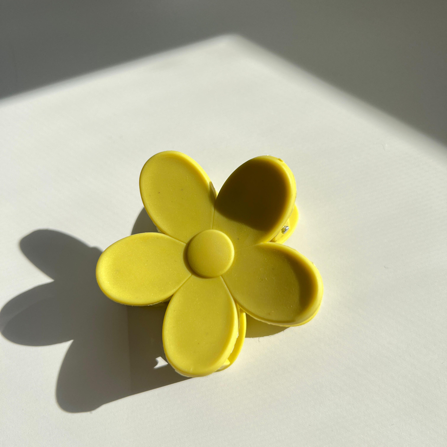 Sarı Flower Clips Saç Tokası