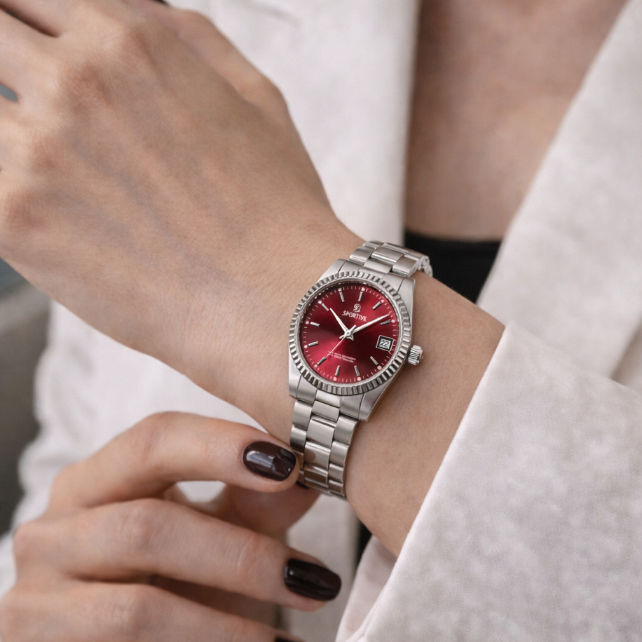 Marka Model Bordo Kadranlı Çelik Kadın Saat