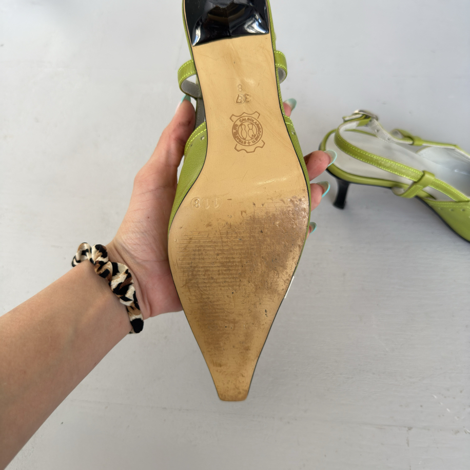 Pistachio Pointed Slingbacks