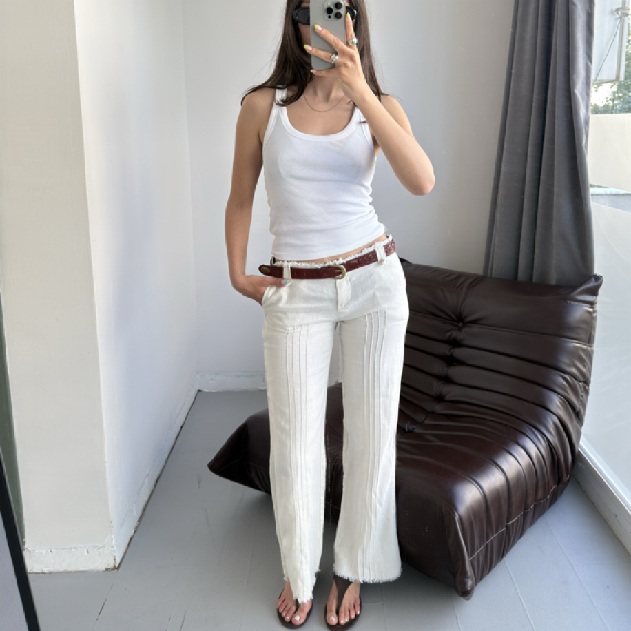 Made in Italy • Dolce & Gabbana Düşük Bel %100 Pamuk Pantolon