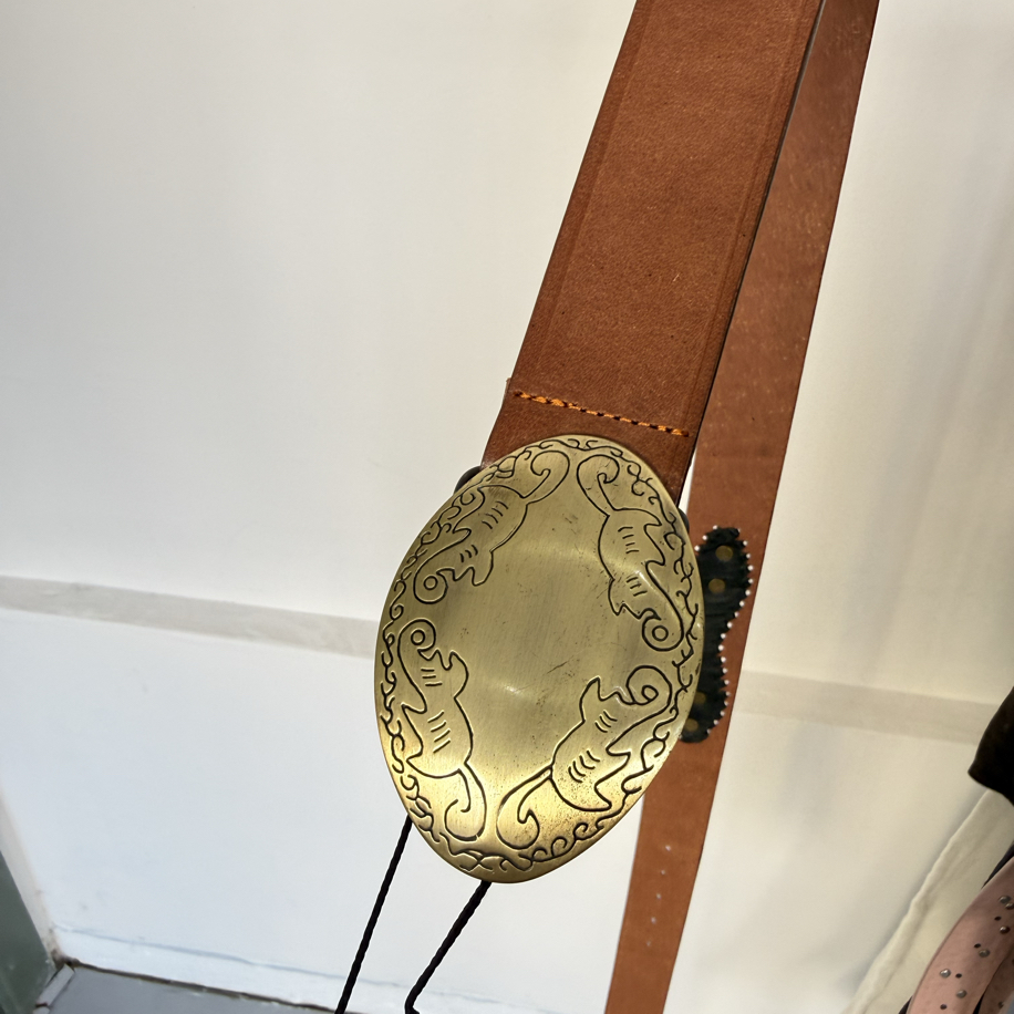 Western Style Leather Concho Belt
