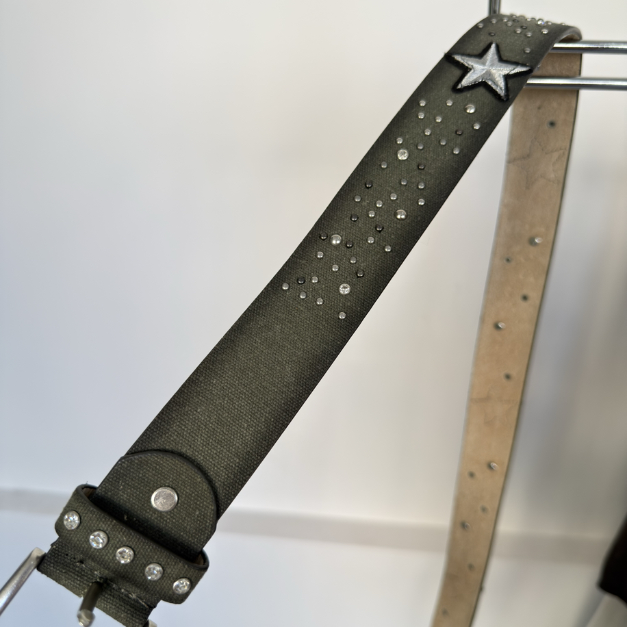 Y2K Black Studded Star Belt