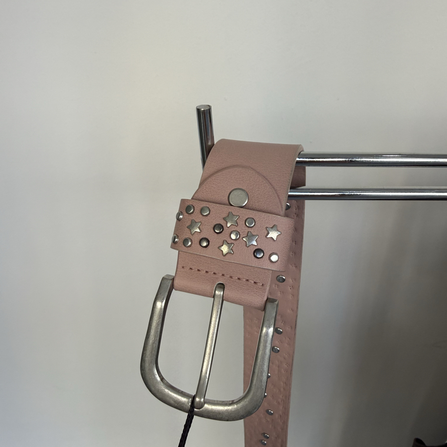 Y2K Pink Belt with Silver Studs