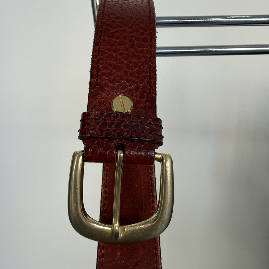 Vintage Red Tooled Leather Belt