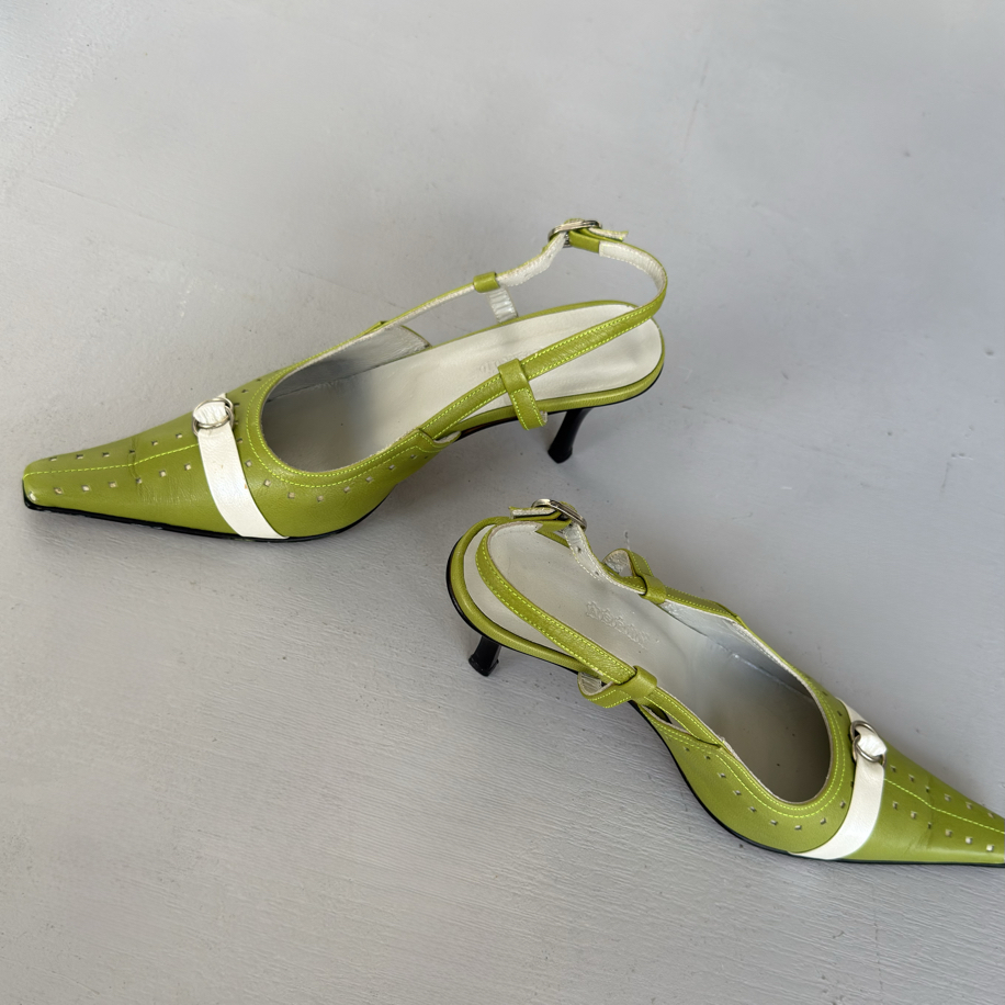 Pistachio Pointed Slingbacks