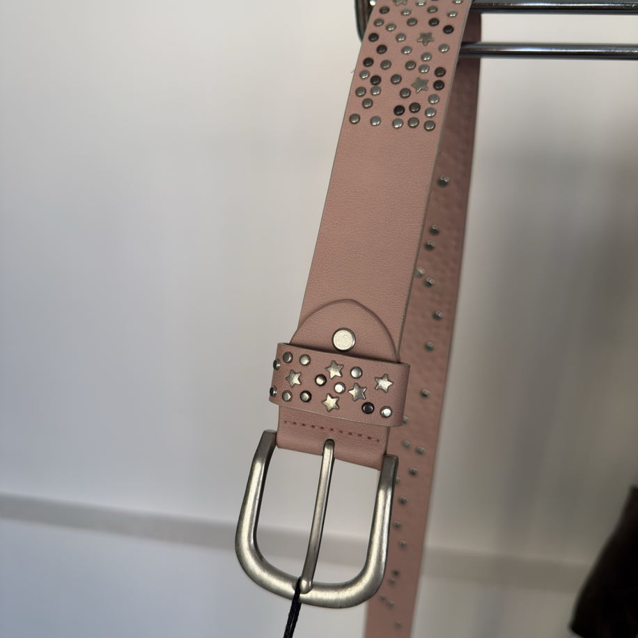 Y2K Pink Belt with Silver Studs