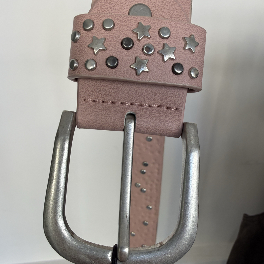 Y2K Pink Belt with Silver Studs