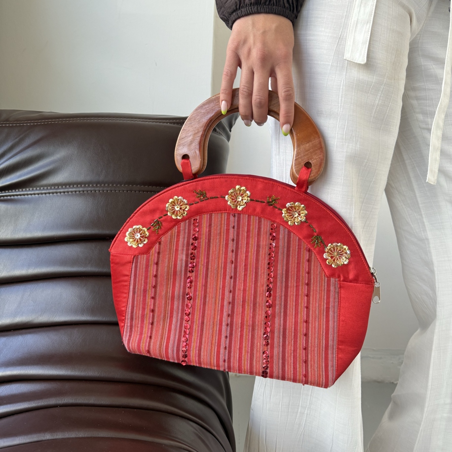 Red Blossom Handmade Bag
