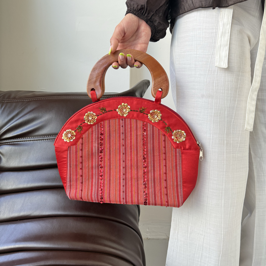 Red Blossom Handmade Bag