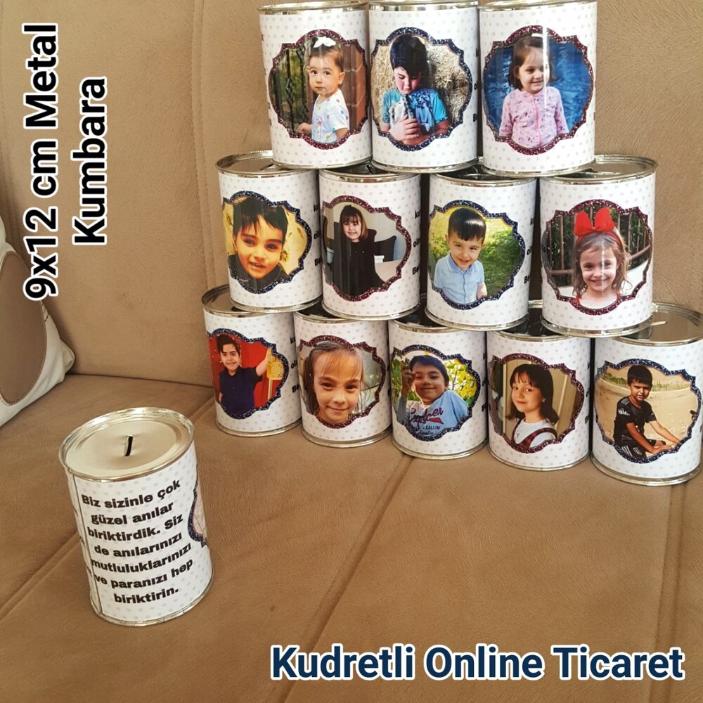 Teneke Kumbara FotoMagnet (Her kumbarada farklı fotoğraf) 