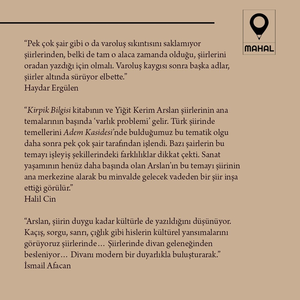 Yiğit Kerim Arslan - Kirpik Bilgisi - Şiir